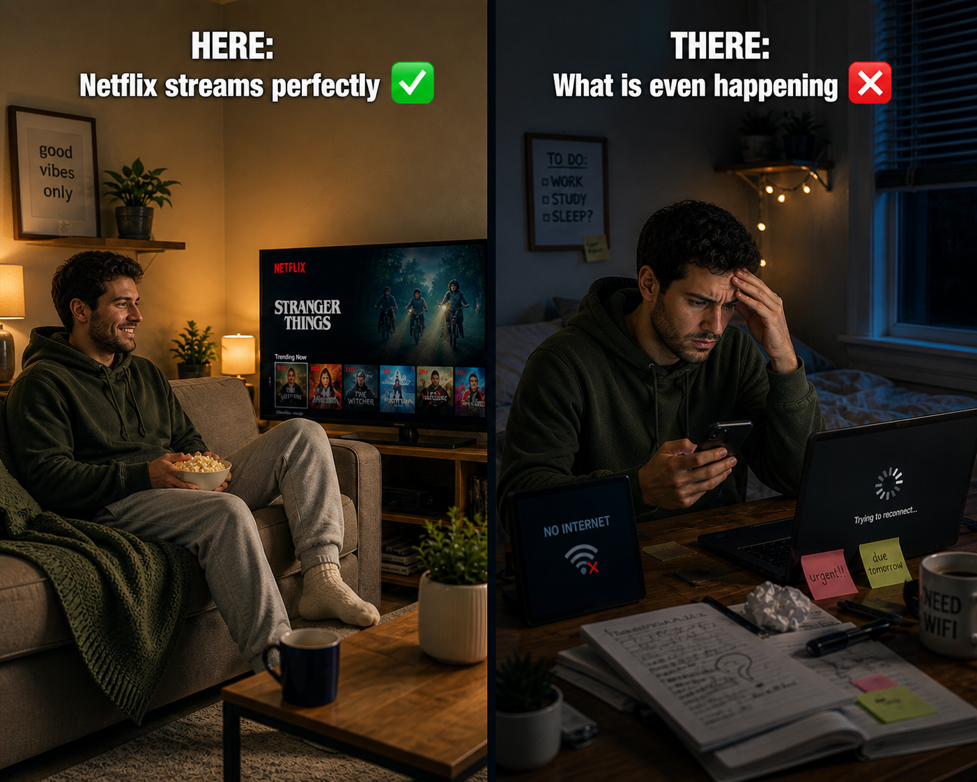 Here vs There